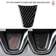 Car Steering wheel Stickers Carbon Fiber Material Vehicle Bearing Circle Trim Fit for Honda Fit/Jazz GK5 3RD GEN 2014-2018