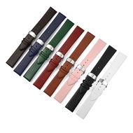 Luxury Handmade Watchband Genuine Leather Strap Butterfly Buckle Bracelet Hamilton Seiko Citizen Strap For Women‘s Watches