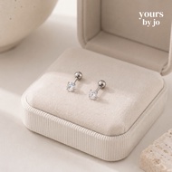 Yours by Jo S925 Sterling Silver Crown Spark Barbell Earrings