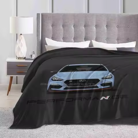 I30N ( Blue ) Four Seasons Comfortable Warm Soft Throw Blanket Hyundai I30N N Performance Hot Hatchb