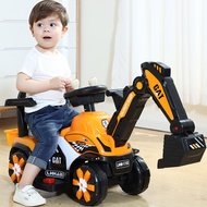 Children's Ride-On Excavator Toy Large Construction Vehicle Musical Ride-On Twist Car Gift