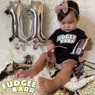 Haginbaby Food Theme Fudgee Barr Chocolate Baby Onesies Unisex Monthly Milestone Romper