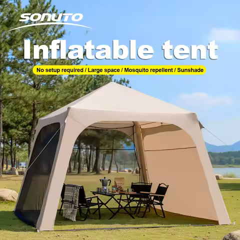 Sonuto Instant Setup Inflatable Tent, 3x3m Quick Inflation Air House Tent, Portable Easy Setup Large