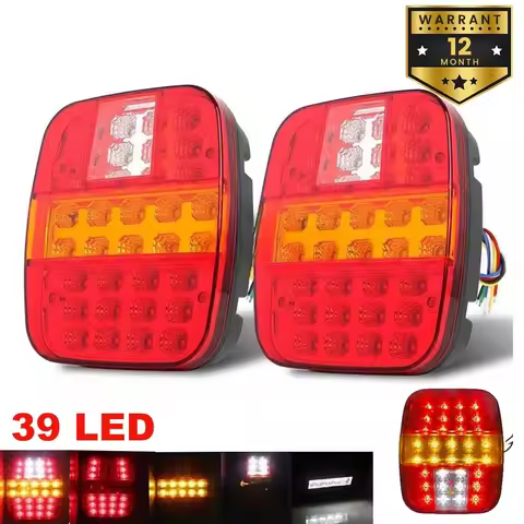 39 LED 12V 24V Truck Trailer Rear Brake Stop Turn Tail Light License Plate Lamp Bus Lorry Van For Fo