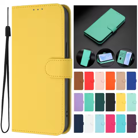 For Funda Motorola Moto G06 Power Case Candy Color Flip Cover for Motorola Moto G06 Power Phone Case