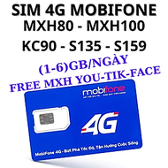 Sim 4G Mobifone MXH80-MXH100-KC90-S135-S159 Tặng (1-6)GB/Ngày Không Giới Hạn Truy Cập Mạng Xã Hội - 