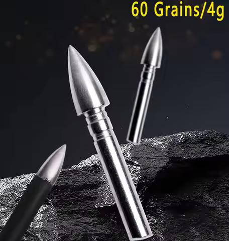 Archery 24/36/48/60/72/96Pcs 60 Grains Iron Arrowhead Bullet Point Tip For ID 4.2 mm Arrow Shaft Hun