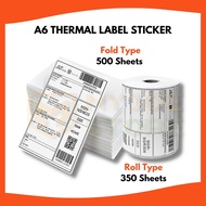 🇲🇾 Thermal printer Sticker A6 350pcs paper AWB Shopee Easyparcel Airwaybill Thermal Paper 350 pcs