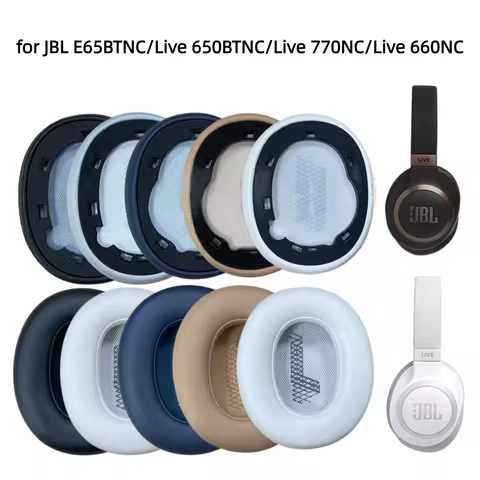 KUTOU Replacement Ear Pads for JBL E65BTNC/Live 650BTNC/Live 770NC/Live 660NC/Duet NC Headphones Rep
