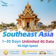 Wefly Southeast Asia SIM card Unlimited 4G Data 1-30 Days Daily 500MB/2GB High speed Taiwan Thailand Indonesia Malaysia