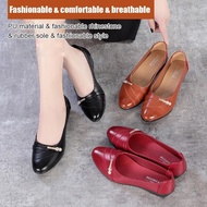 IB9 Women's Wedge Heel Pointed Flats - Leather Soft Sole