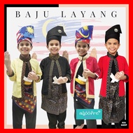Baju Layang Budak Lelaki Tanpa Seluar Lengan 3 Suku Tanjak Merdeka Samping Ikat Aljoofre Exclusive