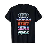 Lelaki Wanita Meme Vintaj Ohio Skibidi Gyatt Sigma Rizz Grafik T Kemeja Streetwear Tee Besar Kasual 