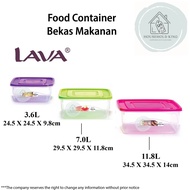 LAVA [3.6L, 7.0L, 11.8L] Square Food Container/ Food Storage/ Tupperware/ Bekas Makanan