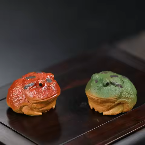 Creative Little Horned Frog Purple Clay Tea Pet Fish Tank Landscaping Decoration Tea Table Decoratio