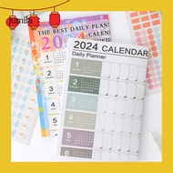 [JU] 2024 Annual Calendar Planner 2024 Desk Calendar 2024 Daily Planner Calendar Portable Yearly Wall Calendar for Southeast Asian Buyers