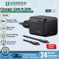 UGREEN Charger 25W Type C to Type C Fast Charging 1 SET GAN 25W