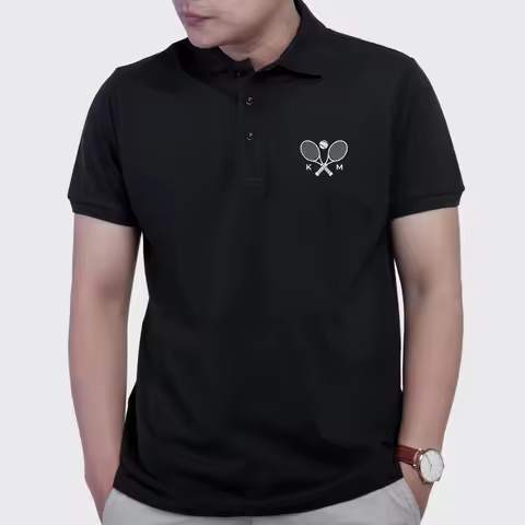 Custom Monogram Tennis Polo Shirt, Personalized Tennis Team Polo, Custom Initials Sports Shirt, Gift