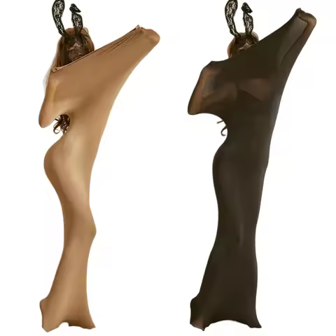 Seamless Full-Body Tights Breathable Shiny Sleep Bag Unisex Cover-to-Toe Tight Leggings Head Coverin