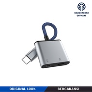 Splitter MH333 Type C to Jack 3.5mm and Type C 60W Headset Charger Audio Jack Adapter