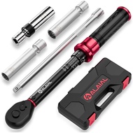 Magnetic Spark Plug Socket Set with Torque Wrench 3/8 Drive, 5-45 ft.lb/6.8-61 Nm, 5PCS Swivel Spark