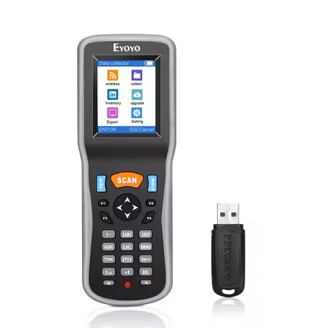 Eyoyo 1D Wireless Barcode Scanner Handheld Data Collector Inventory Counter Scanner Portable Bar Cod