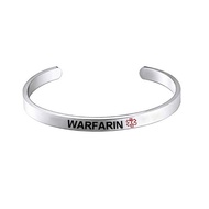 Red Medical Alert Cuff Bracelet EPILEPSY DIABETES SOS Open Bangles Slim Stainless Steel Bangle Jewel