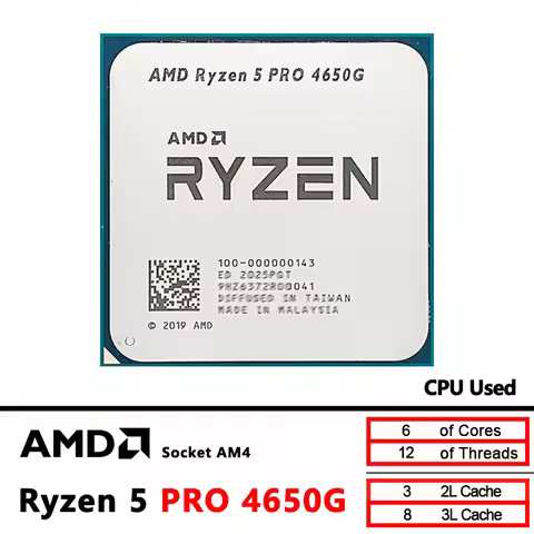 AMD Ryzen 5 PRO 4650G R5 PRO 4650G 3.7 GHz Used Six-Core Twelve-Thread 65W CPU Processor L3=8M 100-0