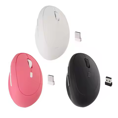 Vertical Gaming Mouse Rechargeable PC Accessories 2.4G Right Hand Wireless with Side Buttons Comfort