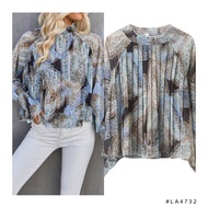 LA4732 - Beige Paisley Pattern | Blouse Blouse