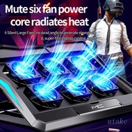 UTAKEE Foldable Laptop Holder With Cooling Fans 2 USB Ports Portable Tablets Stand Bracket for 12-17'' Notebook PC Table