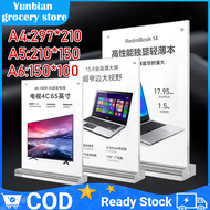 A4/A5/A6 Thick Base Table Wedding Acrylic Sign Holder For Sheet Display Stand Restaurant Menu Poster