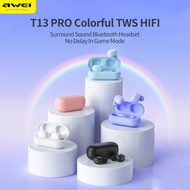Awei T13 Pro Wireless Earphone Macaron Color Bluetooth Earbuds With Mic HiFi Suit for Mobile phone Sports Earphone