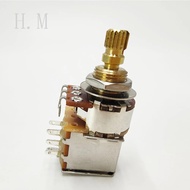 1pcs Guitar Push Potentiometer A250k/b250k/a500k/b500k 18mm Brass Long Split Shaft Guitar Switch Par