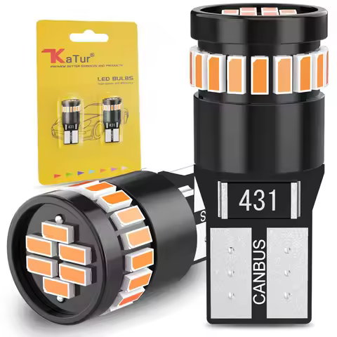 Katur 2Pcs T10 W5W LED Canbus No Error 194 168 LED Bulb Auto Lamp 3014 24SMD Car Interior Lights 600