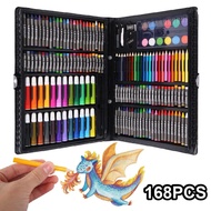 Art Set Storage Case Pensel warna Kanak 168pcs Kids Painting Pen Colour Crayon Marker Pencil Drawing
