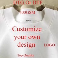 Customize Your Own Design DTG Digital Printing 400GSM Thick Cotton High Quality Men Oversized T-Shir