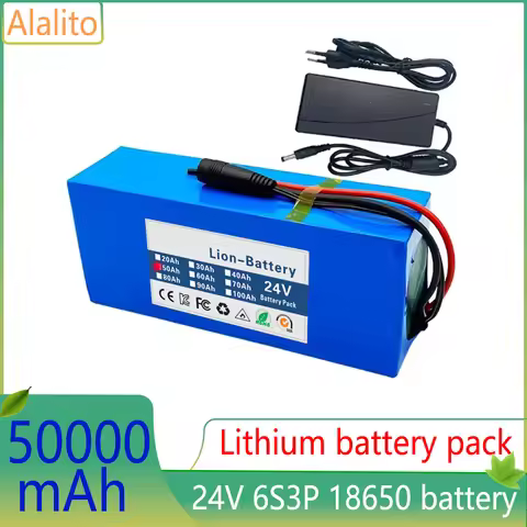 Battery Lithium pack 6s3p 24V 20Ah 30Ah 50Ah 18650 25.2v 20000/30000mAh Batterie Lithium-ion Avec Ch