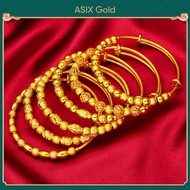 ASIX GOLD 916 Gold Women's Bracelet Korean Gold Bangkok Lucky Beads Charms Bangle