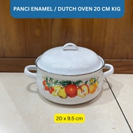 WHITE ENAMEL POT DUTCH OVEN KEDAUNG/