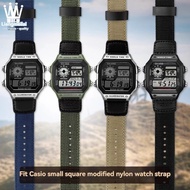 Modified Nylon Canvas Watch Strap for CASIO AE1200 AE-1200 AE1300 AE1500/1000 A158 A159 SGW400 AQ-15