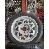 Used 14 Inch G-Gee Corporation Heart-Shaped Rim with 155/65R14 Tyre