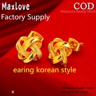 Maxlove Jewelry Anting Emas 916 Original Malaysia Subang Emas Perempuan Viral Murah Emas 916 Origina