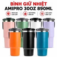 AmiPro Premium Stainless Steel Thermal Water Bottle Convenient 890ml Capacity