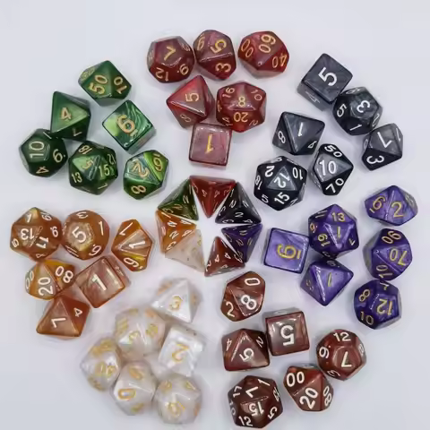 7Pcs/Set Durable Multifaceted DND Dice Acrylic D4 D6 D8 D10 D12 D20 7-Die Polyhedral Dice Table Game