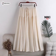Imani Butik - Rok NIKI Fashion Wanita Rok A-line Bahan Crinckle Casual Elegan Muslimah