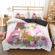 Homesky Cute Cat Bedding Set Twin Full King Queen Size No Bedspread Duvet Cover Set Animal Quilt Cover for Kids Adults