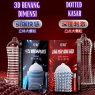 [MALAYSIA READY STOCK] 3D Dotted Condom 10PCS/Box Latex Acid Ultra Large Kondom Berduri
