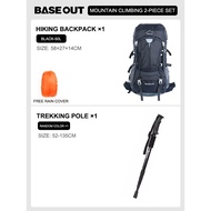 BASE OUT 50L กลางแจ้งความจุขนาดใหญ่เดินป่าคู่กระเป๋าเป้สะพายหลังกันน้ำ