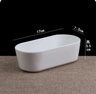 白色橢圓形花盆 陶瓷花盆 多肉拼盤花盆